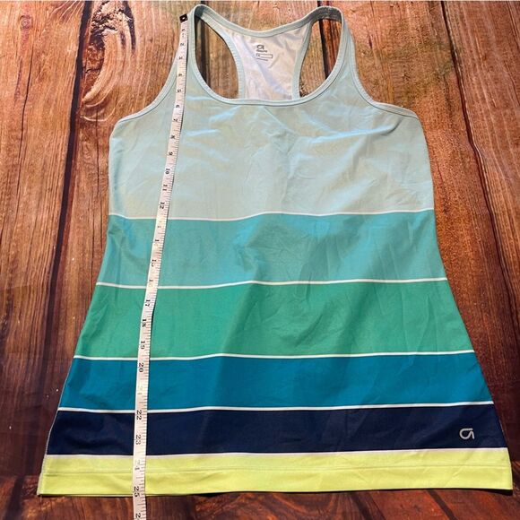 Gap Gapfit Green Blue Yellow Striped Tank Top Size M Preowned - Picture 7 of 7